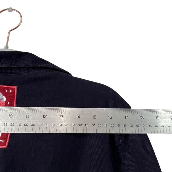 Christopher Banks Christmas Dress Womens SZ 6 Blue Corduroy Modest Shirt Dress - Picture 11 of 16